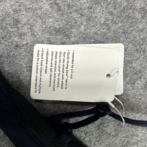 Lululemon Waterside Swim Top TRNV True Navy Blue Triangle Bikini Size 4 C - Picture 8 of 9